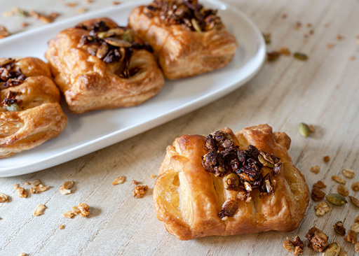 Schulstad Mini Apple Coronet Pastries Baked with Homemade Granola Topping