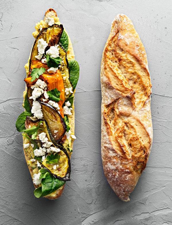 Rustique Sandwich with Grilled Vegetables and Feta