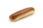 8.5 inch Top Sliced Brioche Hot Dog Roll on White