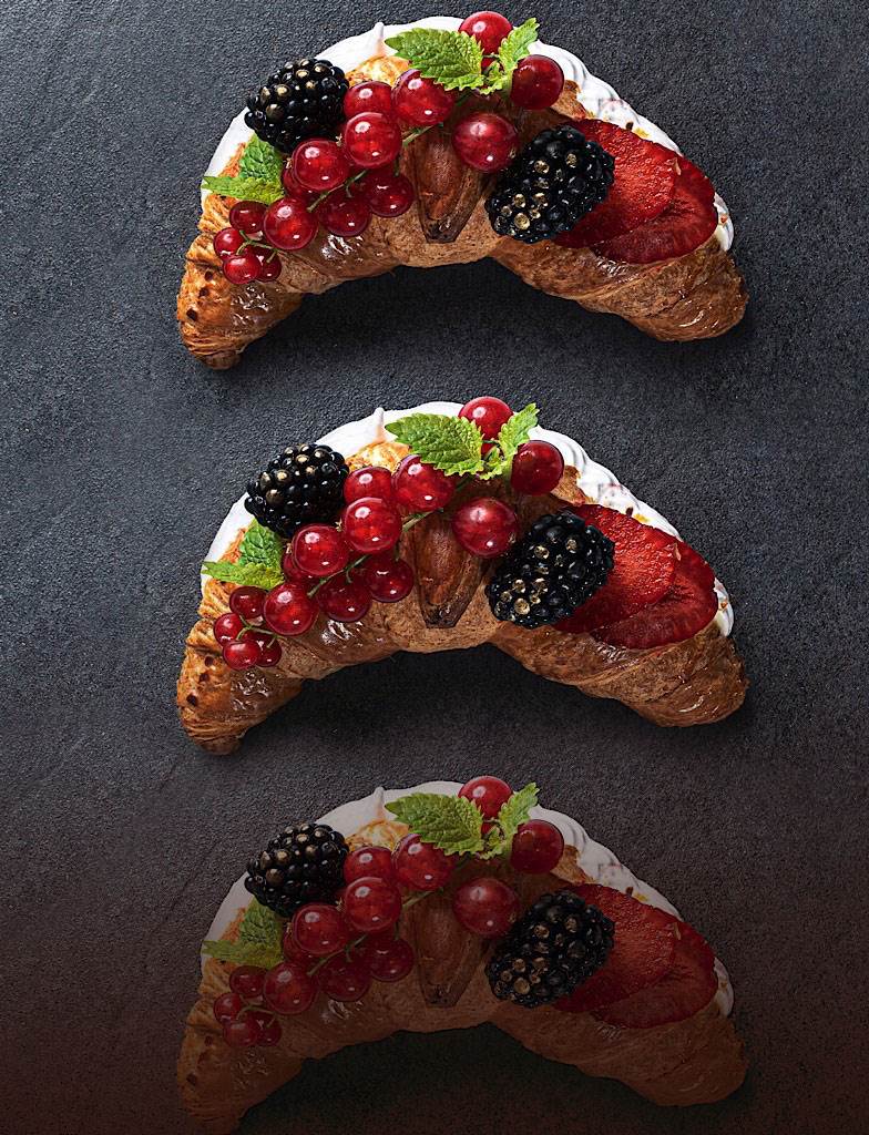 Recipe: Berries croissant with a gold touch