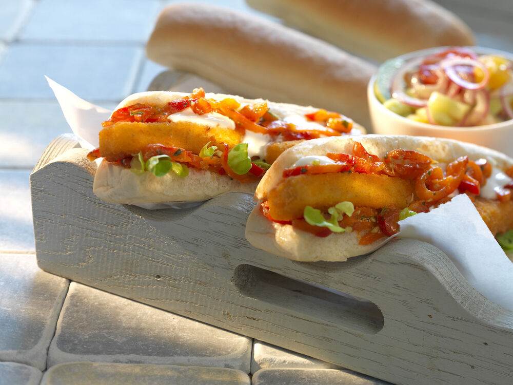 Hot Dog 150 mm pur - Rezept Fischstäbchen 01