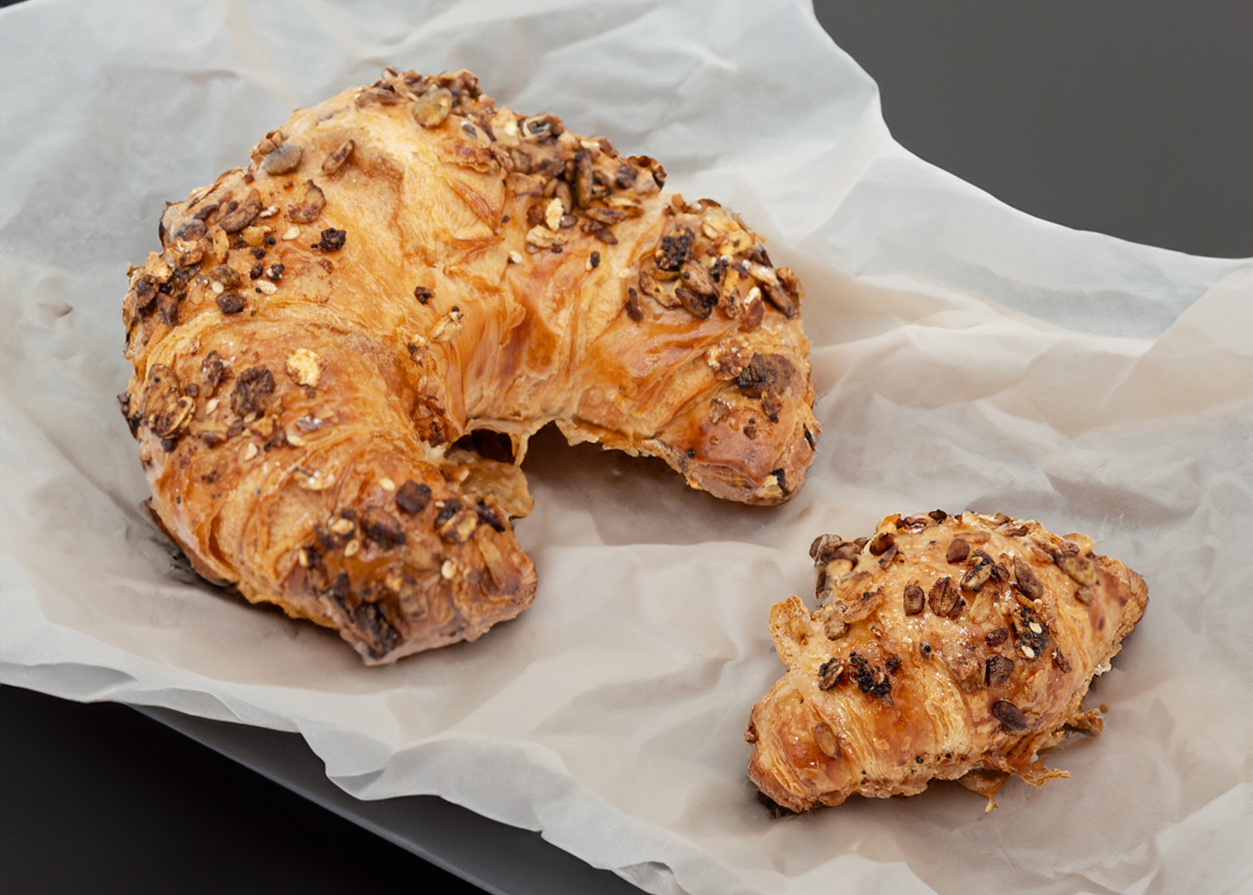 Baked Granola Topped Croissant Recipe
